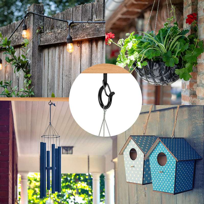 [Australia - AusPower] - 36 PCS Q-Hanger Hooks with Safety Buckle, Windproof Screw Hooks for Outdoor String Lights Hanging Christmas Lights, Plants, with 1 Wing Nut Driver 36 Pcs 