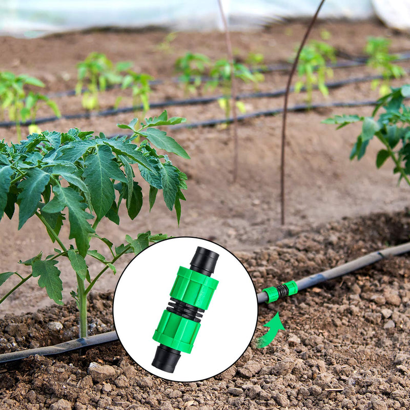 [Australia - AusPower] - 12 Pieces Drip Irrigation Coupling, 5/8 Inch Universal Connector Drip Tubing Fittings, Compatible with Most 16-17 mm Drip Tape AG Tubing Drip or Sprinkler Systems (green) Green 