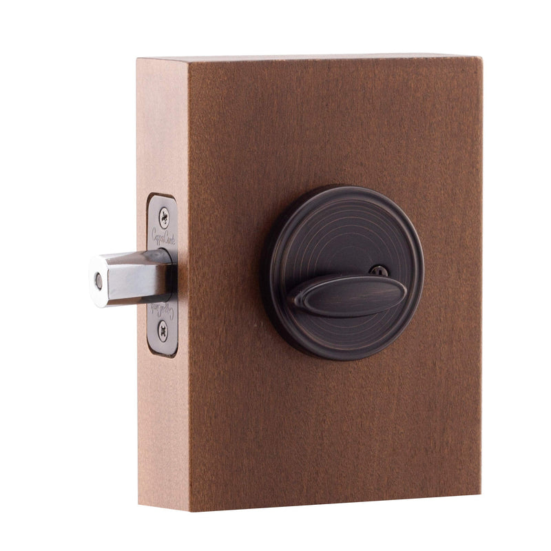 Copper Creek DB2410TB Standard Duty Single Cylinder Deadbolt in TB Finish Tuscan Bronze Standard Size