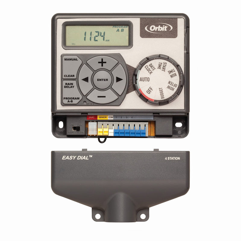 [Australia - AusPower] - Orbit 28964 Easy Dial 4-Station Indoor Sprinkler Controller Gray 4-Zone 