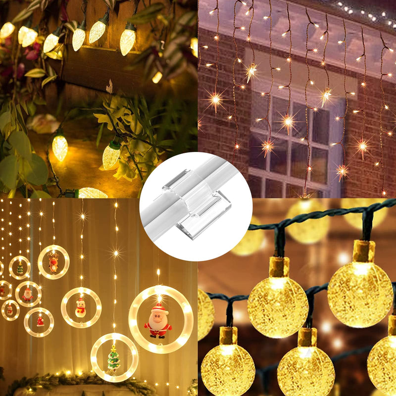 [Australia - AusPower] - Adhesive Cable Clips Cord Organizer Clear (45 PCS, Large), Outdoor Light Clips for Christmas String Lights, Wall Wire Holder Clips for Ethernet Cable Management Under Desk, Led Light Hooks 