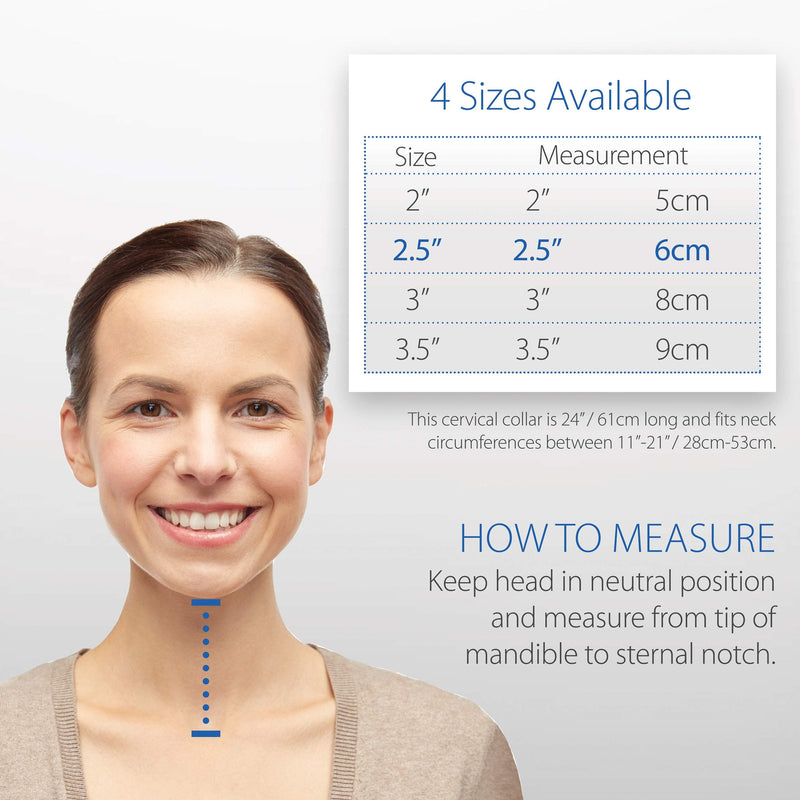 [Australia - AusPower] - Core Products Soft Foam Cervical Collar Neck Support Brace, Helps Stabilize Vertebrae & Relieve Spinal Pressure for Men & Women - Black, Medium Fits (2.2-2.7 inch) Height 2.5 Inch 