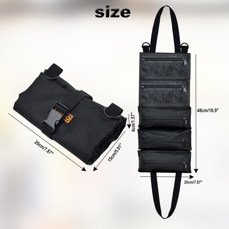 [Australia - AusPower] - ZIBOO C20 Heavy Duty Portable Foldable Roll Up Tool Bag Organizer, Industrial Multimeter Accessories bag Fits FLUKE, Amprobe, Fieldpiece, Extech, Hioki, SANWA, Klein Tools Test Leads ZIBOO C20 