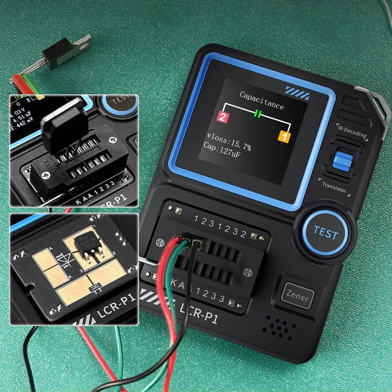 DollaTek Transistor Tester, Mosfet Transistor Capacitor Tester, Multifunction SMD Tester for Electronic Components, Diode, Triode, ESR, NPN, PNP, MOSFET Tester, LCR Meter, Burn Protection