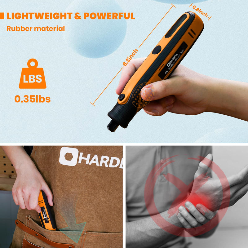 HARDELL Rotary Tool, 4V Mini Cordless Rotary tool Kit con 5 Speed Display, Rechargeable Rotary tool Set with 69 Accessories for Sanding, Grinding, Engraving, Polishing, Drilling, Cutting, DIY Crafting Orange Gift