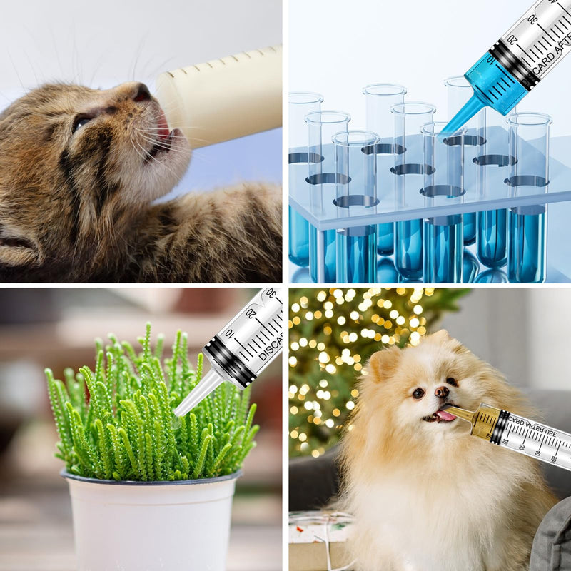 [Australia - AusPower] - Pack of 6 60 ml Syringe Large Syringes for Science Laboratories Without Needle for Refilling and Measuring Oil Adhesive Applicator of Liquids Feeding Pets Scientific Laboratories 