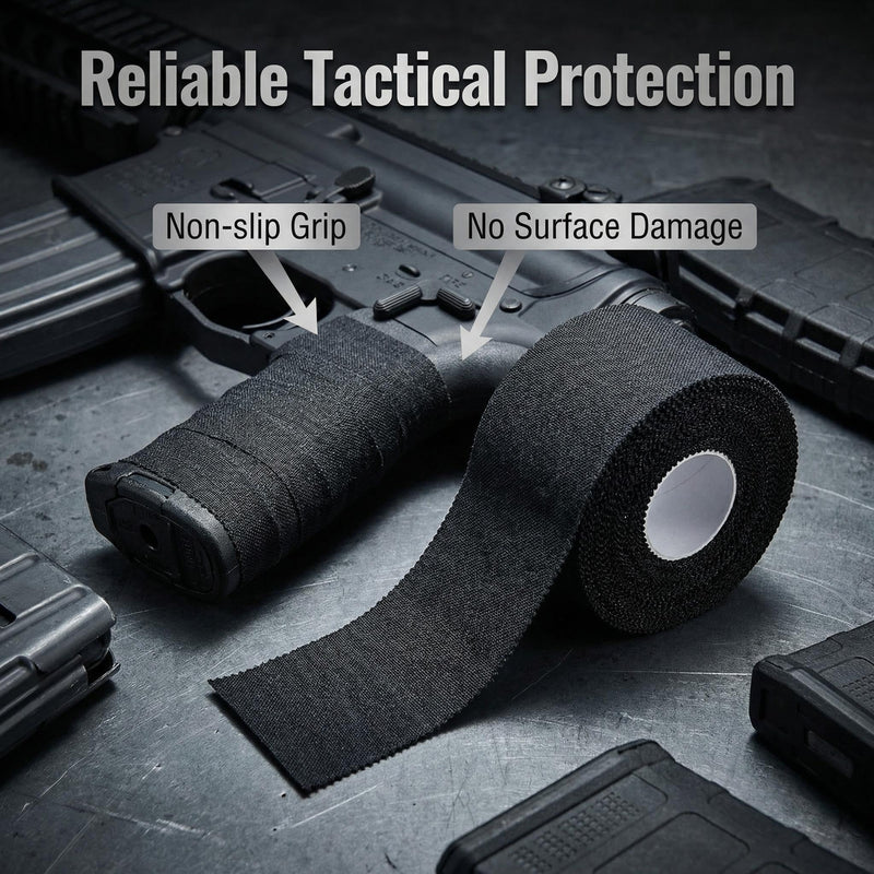 Tactical Tape 2 Pack Gun Grip Tape 1.5" Non-Reflective Multipurpose Wrap Tape for Rifles, ShotgunsGun, Magazine, Tactical Geer, Sport Handle, Gardening Tools