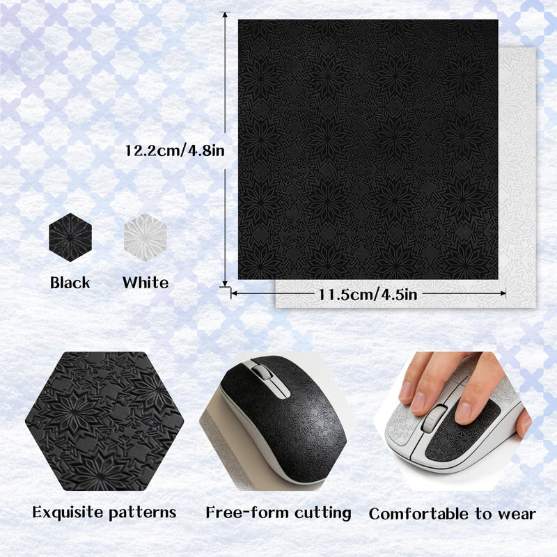 SYNTHORA DIY Adhesive Universal Gaming Mouse Grip Tape, Anti Slip Sweat Resistant Pre-Cut Mouse Grip Pads, Diamond Texture, Mouse Control Upgrade for PC Gaming Mice (2 Pcs)