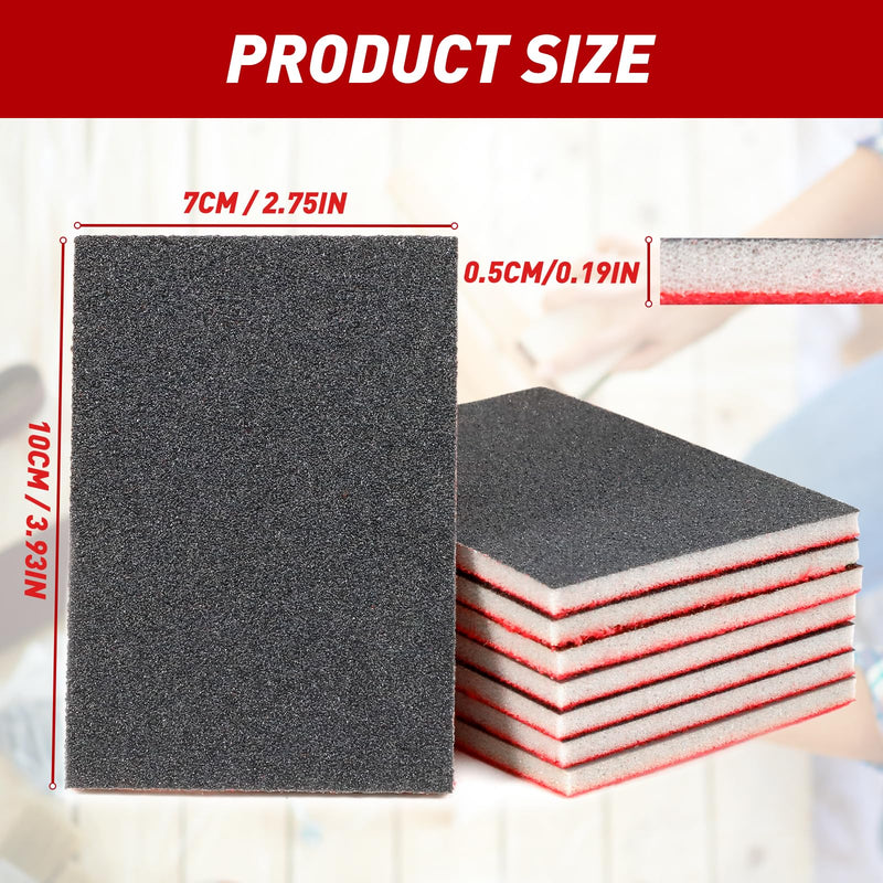 24-Piece Sanding Sponges Set, 80-3000 Grit Wet Dry Sandpaper, Flexible Sanding Sponge Wood, Professional Sanding Pads for Metal, Wood, Paint, Filler, Car Body Repair MIX
