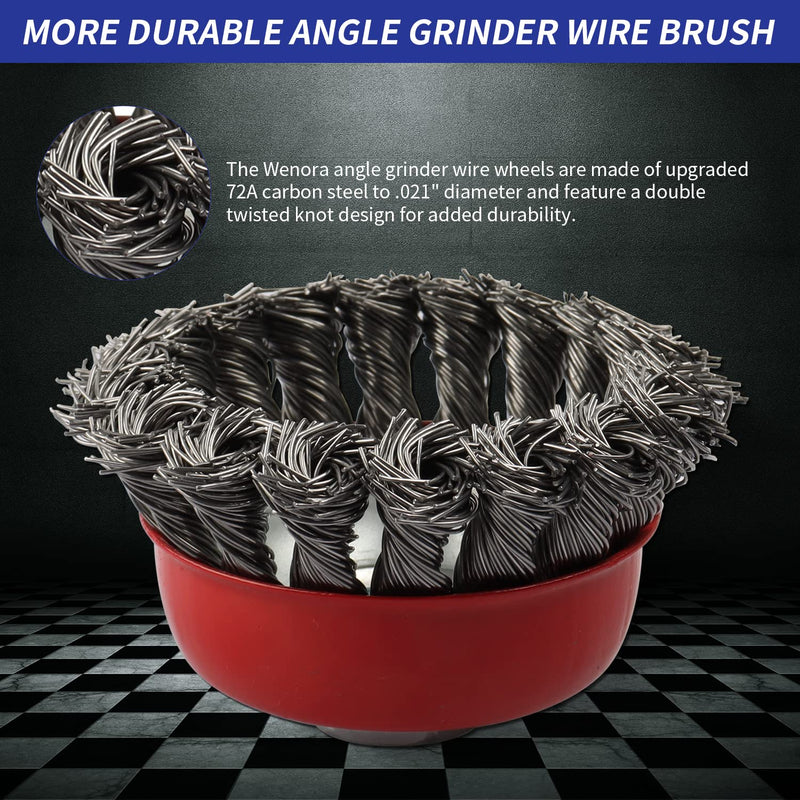 [Australia - AusPower] - 3 Pack Wire Wheel Brush for Angle Grinder, 4 Inch Angle Grinder Wire Wheel, Wire Wheels for 4 1/2 Angle Grinder -5/8 Inch Threaded Arbor ,0.02 Inch Carbon Steel Wire Brush for Angle Grinder 3 Pack Wire Wheel Cup 