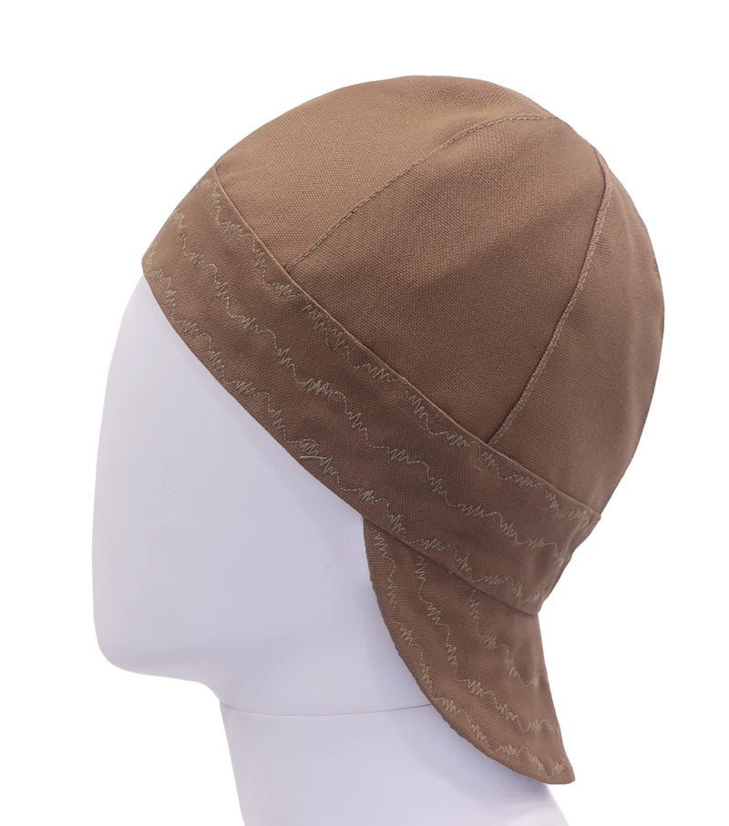 [Australia - AusPower] - BOCOMAL Welding Cap HRC2 Flame Resistant 10OZ Durable Cotton Canvas Duck 6 pannel Welder Caps Brown 7 3/8 