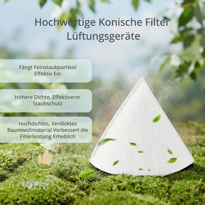 Pack of 30 Cone Filters DN 125, G4 Filter Ventilation System, G4 Filter Mat Diameter 125 mm, Length 180 mm, Thickness 8 mm, Ventilation System Replacement for Zehnder, Maico, Pluggit, Helios Disc | G4 Filtermatte Durchmesser 125 mm, Länge 180 mm, Dicke...