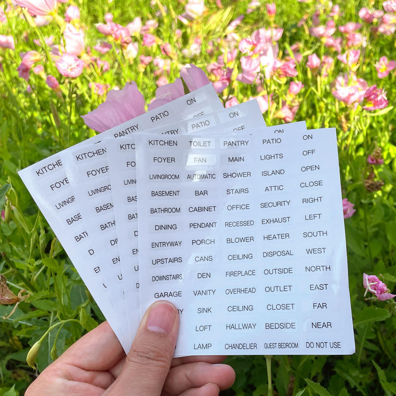 650 PCS Light Switch Labels,Transparent Switches Identification Stickers Label for Home Office