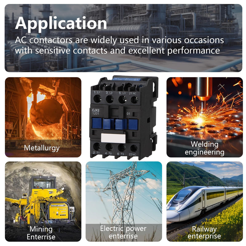 Wengart Industrial Contactor CJX2-1201, AC24V 3NO1NC Ie12A An Important Part of Industrial Control Systems 1NC_AC24V