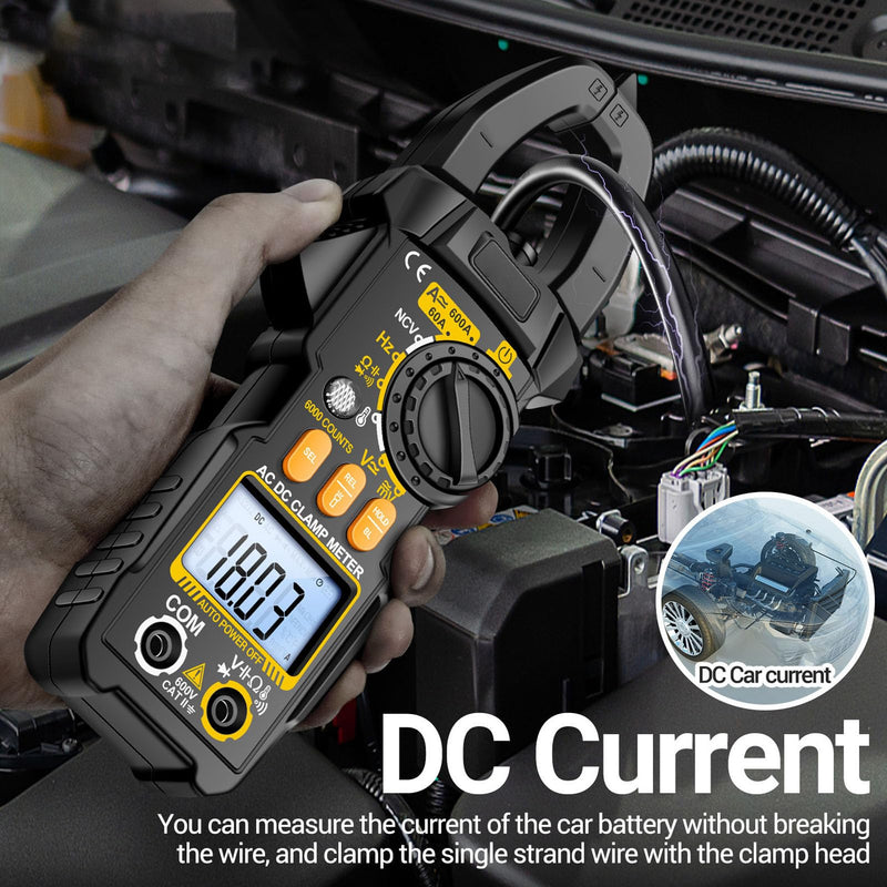 [Australia - AusPower] - Digital Clamp AC DC Volt Amp Multimeter 6000 Count LCD Diode Temp Hz Ohms Capacitance Tester Electrican Tool 