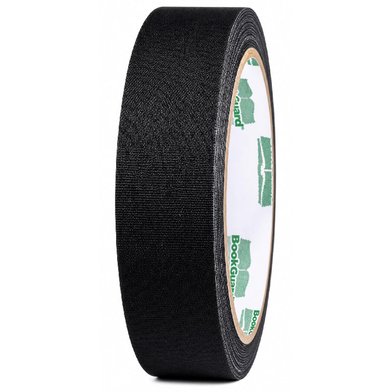 BookGuard 1 Inch Black Book Binding Tape, 15 Yard Book Repair Cloth Tape, Self-Adhesive Bookbinding Tape for Spines, Hinges, Covers, Bibles, Hymnals, Libraries and Schools 1" Wide