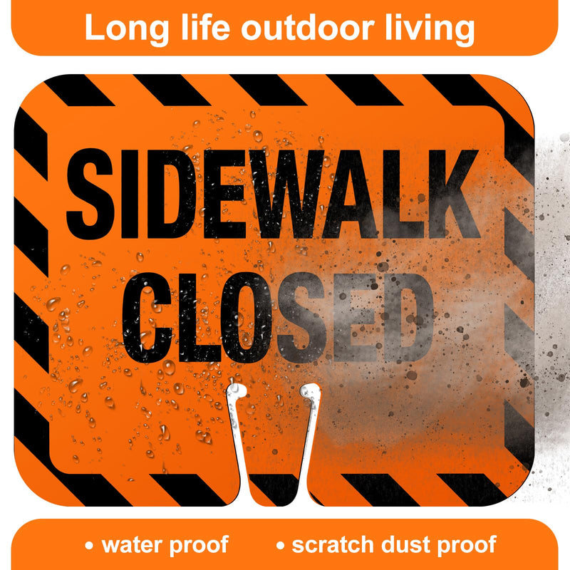 Copkim 6 Pcs Plastic Sidewalk Closed Sign Bulk for Traffic Cones Top Road Warning Signs 10.4" Height x 12.6" Width x 0.05" Thickness for Outdoor Barricade Construction Caution