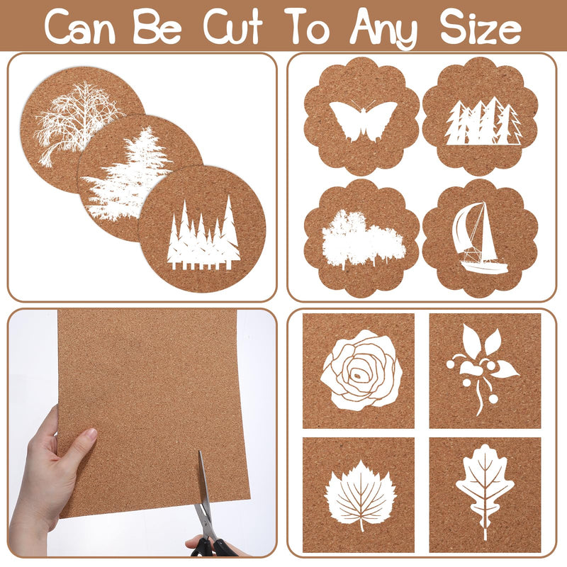 8 PCS Cork Sheets, 11.81×8.27×0.04in Adhesive Thin Cork 1mm Self-Adhesive Sheet Pack for Crafts DIY Coasters Wall Decoration Insulation Custom Projects Wedding Party