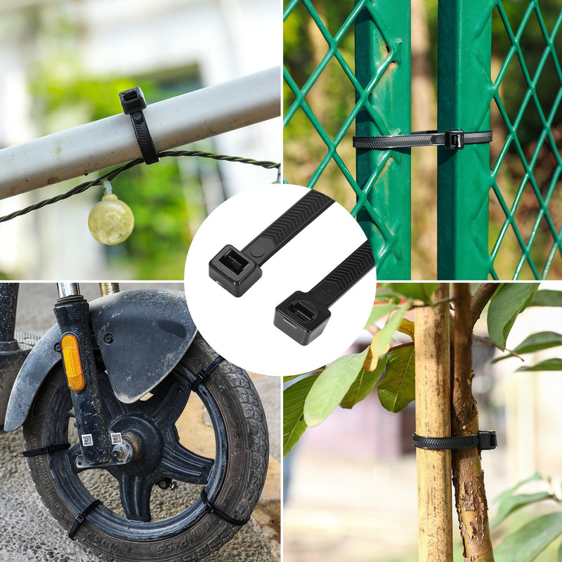 [Australia - AusPower] - Zip Ties Heavy Duty 12 inch，V-Shaped Toothed Double Sided With 200 LBS Tensile Strength Cable Ties ，Extra Large Wire Ties Adjustable Nylon Tie Wraps for Indoor Outdoor Patented Design（80 Pack Black） 