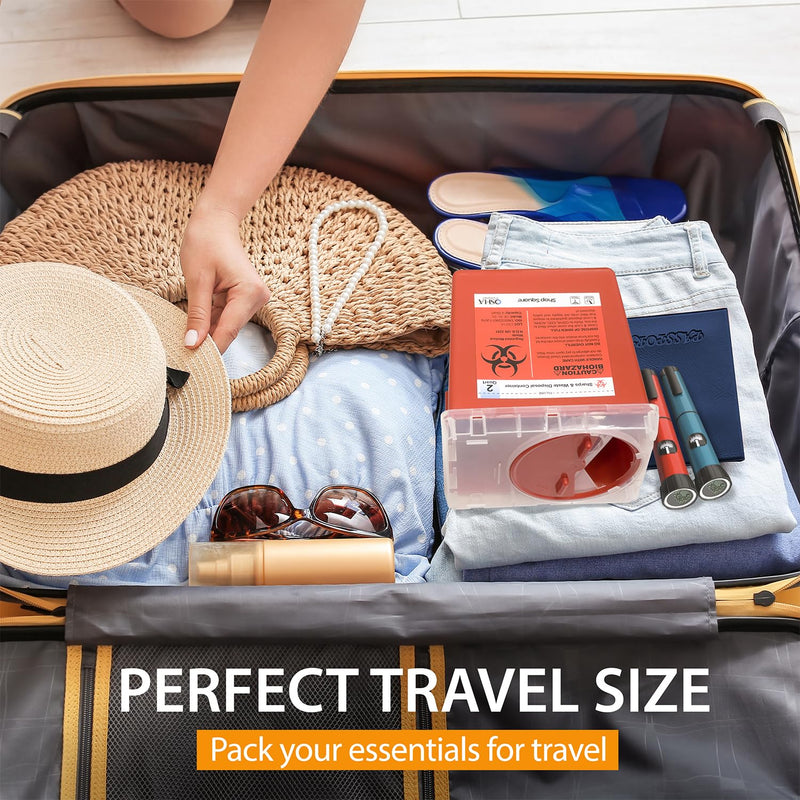 [Australia - AusPower] - Sharps Containers for Home and Professional Use, 2 Quart Needle Disposal Containers (3 Pack) Syringe Disposal Container Home, Biohazard Containers, Small Sharps Container 3 