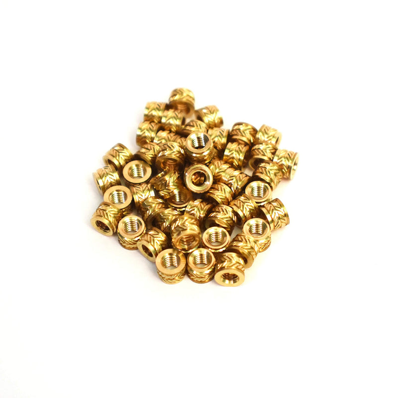 [Australia - AusPower] - [ J&J Products, Inc ] M4 Brass Insert 50pcs,6.5mm OD, 4.7 mm Length, Female M4 Thread, Press Fitting or Heat Sink or Injection Molding Type, 50 pcs 