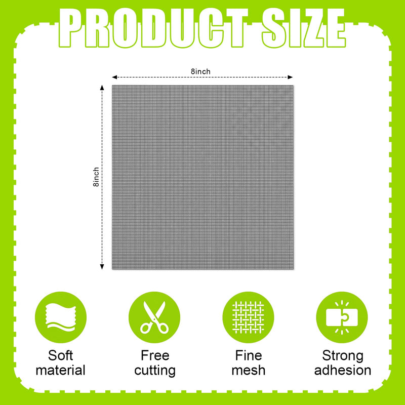 CroBlissful 6pcs Extra Wide 10" x 10"Window Screen Patches Repair Kit Black Screen Tape Mesh Replacement Door Strong Adhesive Fiberglass Repair for Window Door Holes Tent Nets