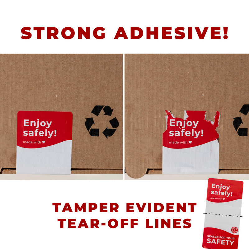 Tamper Evident Writable Delivery Labels 2” x 4” – Tamper Proof Stickers for Food Delivery Takeaway Box - 500 Food Safety Stickers with Easy Tear-Off – Strong Adhesive Seal Stickers for Food Delivery 2 x 4"