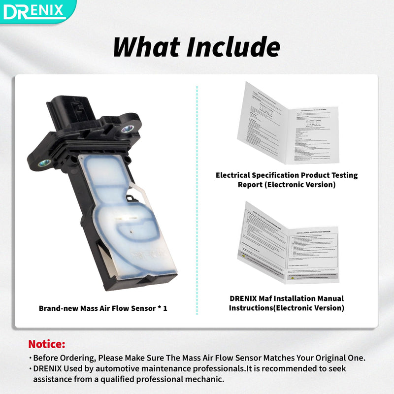 [Australia - AusPower] - DRENIX Mass Air Flow Sensor Meter Fits For-Nissan Altima 2016-2018 Sentra 2016-2019 Pathfinder Maxima Rogue Qashqai Juke Versa, OE 22680BV80B 2505059 