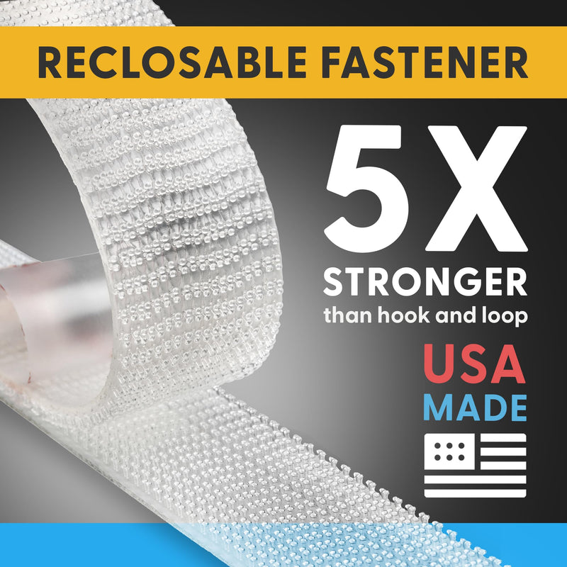 [Australia - AusPower] - Industrial Strength - 10FT Clear Indoor/Outdoor Adhesive Mounting Tape - Self Mating Reclosable Fastener Compatible with 3M SJ3550 / SJ3560 Dual Lock 10 FT 