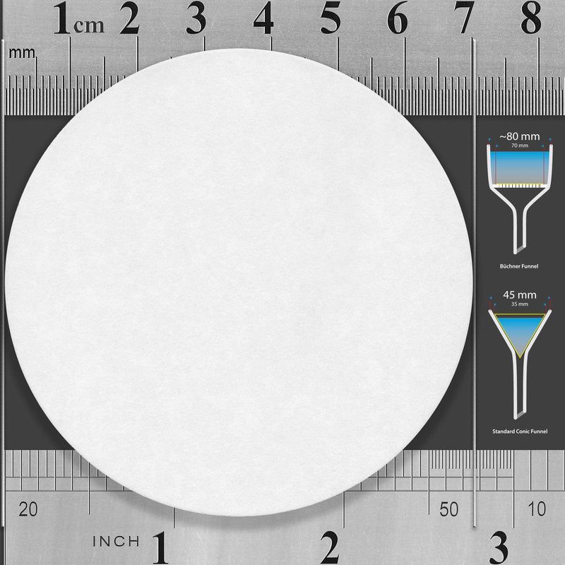 7 cm Laboratory Filter Paper, Quality Standard Grade 1 - Medium Flow 70 mm (100 Discs) 7cm Durchmesser