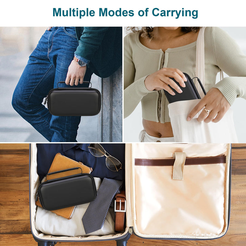 [Australia - AusPower] - Canboc Travel Case for Portable Handheld Inhaler Nebulizer, Home Compression Nebulizer for Adults and Kids, Mesh Pocket fit Packets of Medication or Other Essentials, Black (Case Only) 