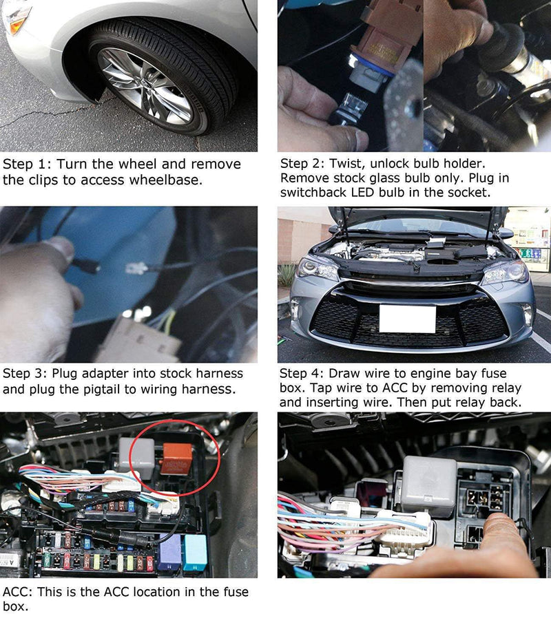 [Australia - AusPower] - iJDMTOY High Power 42-SMD LED Front Turn Signal Light w/White Add-On Feature Compatible With 2015-2017 Toyota Camry LE SE or Special Edition 