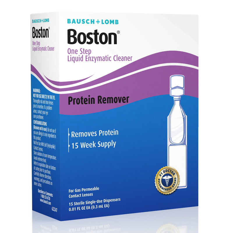 [Australia - AusPower] - Boston One Step Liquid Enzymatic Cleaner, Protein Remover, 0.01 Fl Oz (1 Box of 15 Dispensers) 15 Count (Pack of 1) Protein Remover (NEW) 