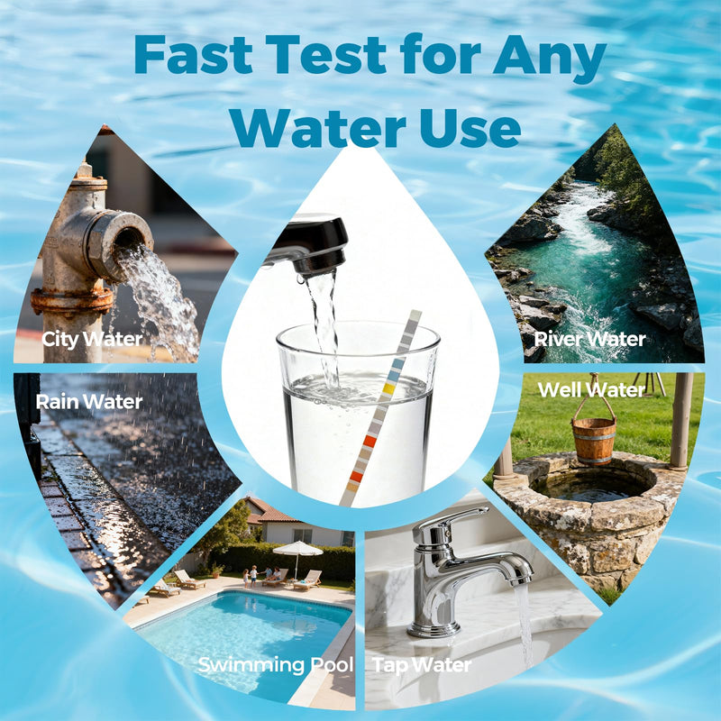 TESPERT Drinking Water Test Strips 125ct 16 in 1 – 30s Quick Screening for Hardness, pH, Iron, Nitrite, Copper, Chlorine, Nitrite, Carbonate,Lead, Alkalinity...Well, Tap, Home, City Water Testing 16 in 1 Drinking Water Testing Kit