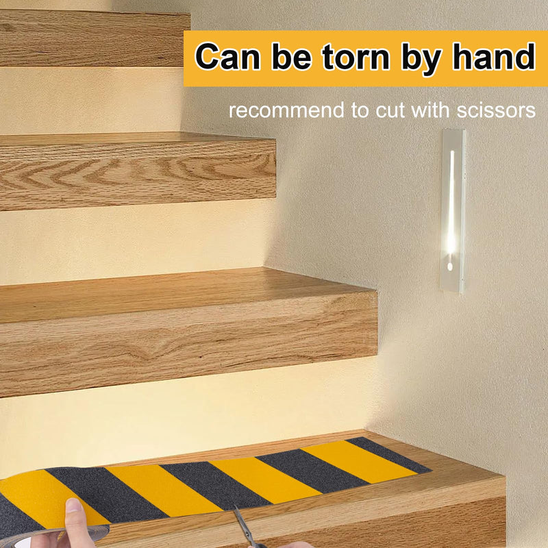 Grip Tape 3 Inch x 33 Ft, Black & Yellow Anti Slip Tape for Stairs, Heavy Duty Anti Slip Traction Tape, Waterproof Grip Tape Safety Non Skid Roll for Outdoor, Indoor, Stair, Step, Ramp 3 inch -1