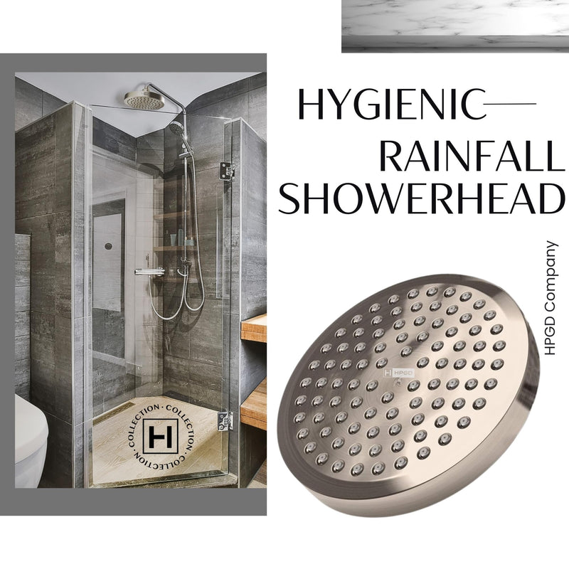 Shower Head - High Pressure Rain, 6-Inch Round, Luxury Nickel Finish, Universal Shower Head Replacement, Premium Quality Anti-Clogging Nozzles, Tool-Free Minute Installation (Brushed Nickel) Brushed Nickel