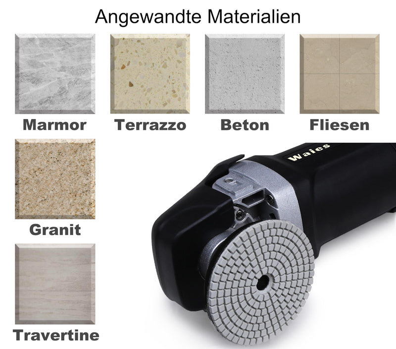 [Australia - AusPower] - Waies 125 mm Grit 50 Diamond Sanding Pad for Wet Grinding Velcro Attachment for Granite Stone Concrete Marble 