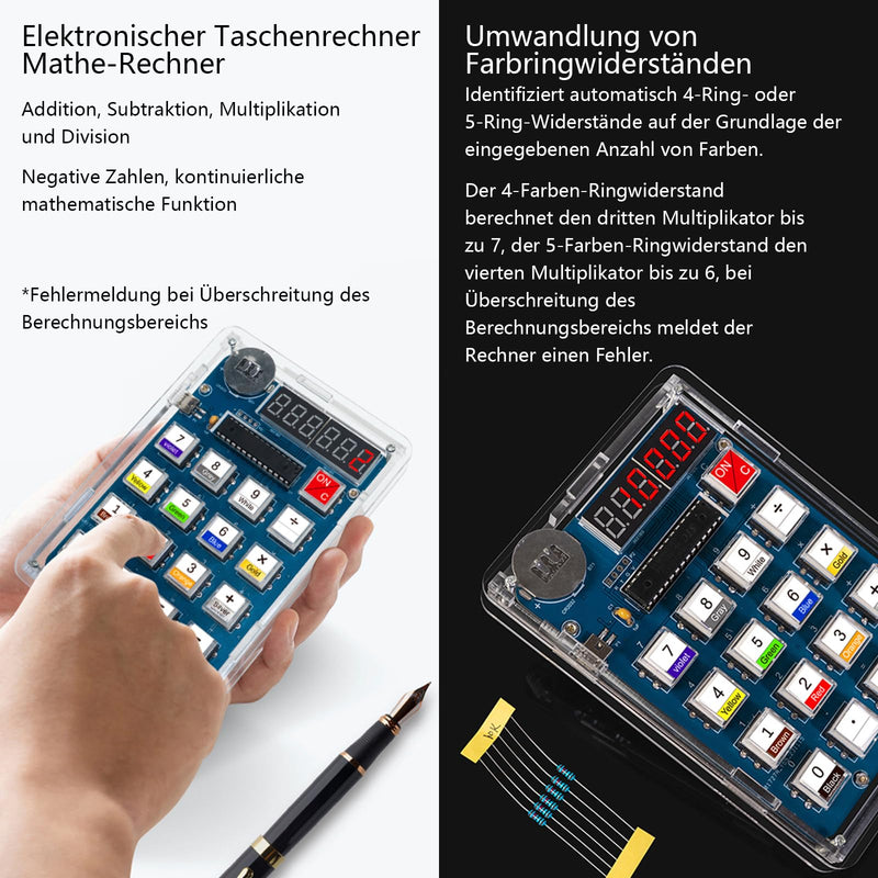 EIELE Resistance Calculation Soldering Exercise Set Projects for Soldering Practice Transparent Housing (Soldering Required)