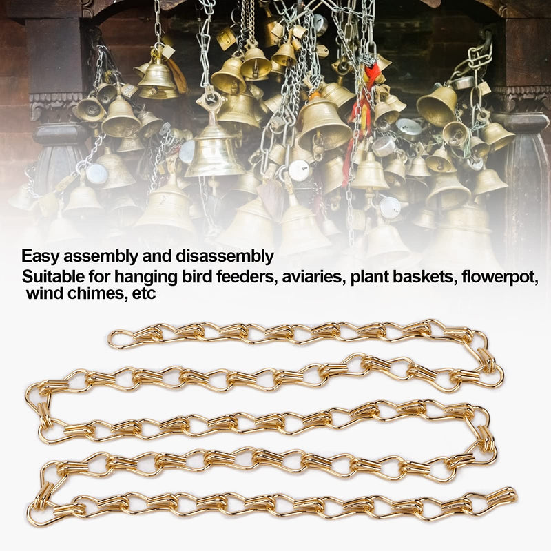 [Australia - AusPower] - 2PCS Decorative Chain, Hanging Gold Chain, DIY Chandelier Decor Chain, Metal Chain for Home Office Decorative (2m/78.74in) 