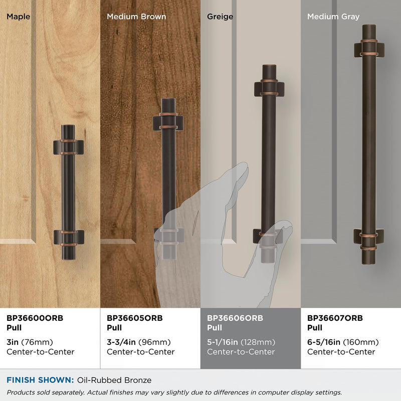 [Australia - AusPower] - Amerock | Cabinet Pull | Oil Rubbed Bronze | 5-1/16 inch (128 mm) Center to Center | Davenport | 1 Pack | Drawer Pull | Drawer Handle | Cabinet Hardware 5-1/16 inch (128mm) Center-to-Center 