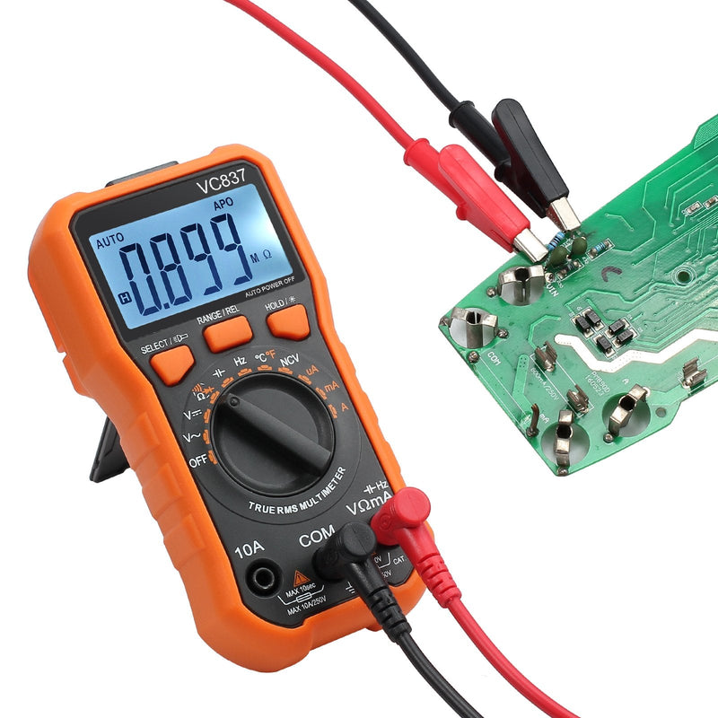 [Australia - AusPower] - Proster Autoranging Multimeter 6000 Count - AC DC Current Tester Voltage Meter Volt Ohm Meter with Alligator Clips TRMS NCV Temperature Capacitance Diode Audible Continuity Meter 6000 Counts 
