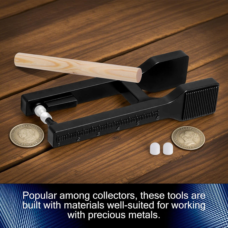 [Australia - AusPower] - Portable Coin Ping Tester Kit – Sound Resonance & Diameter Check Tool with Ring Stick and Companion App – Black 