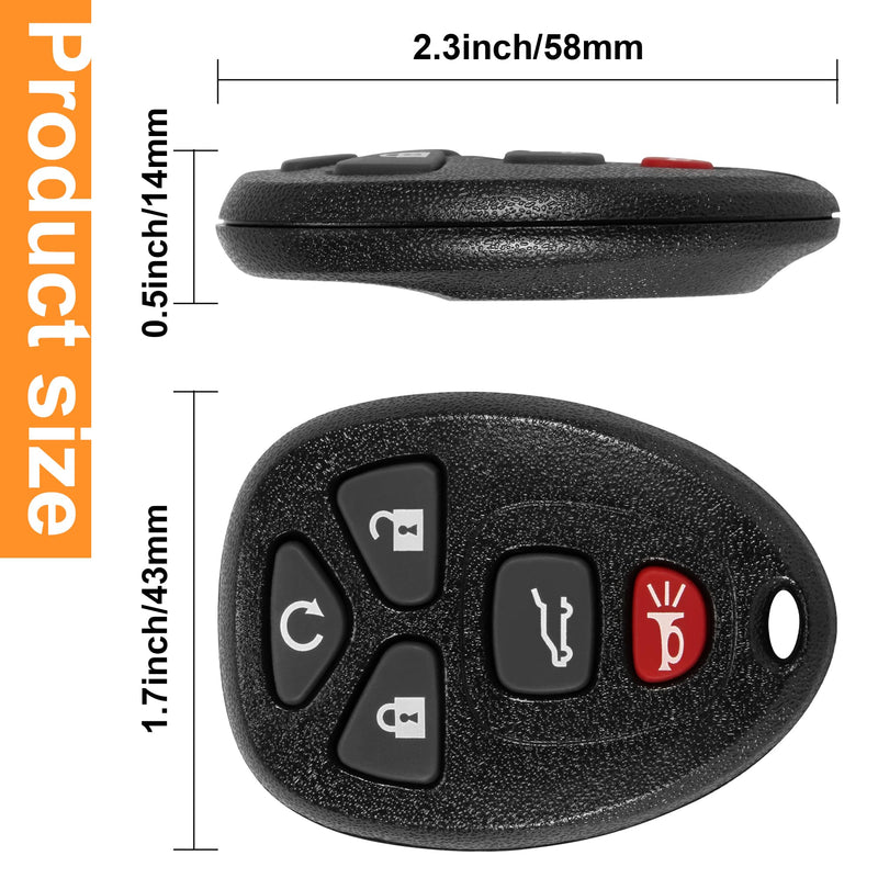 [Australia - AusPower] - Key Fob, Keyless Entry Remote Start Control Replacement Fits for GMC Acadia 2007-2016 Yukon XL/Chevy Suburban Tahoe Traverse/Cadillac Escalade SRX/Buick Enclave FCC ID: OUC60270, OUC60221, 15913415 5 Button 