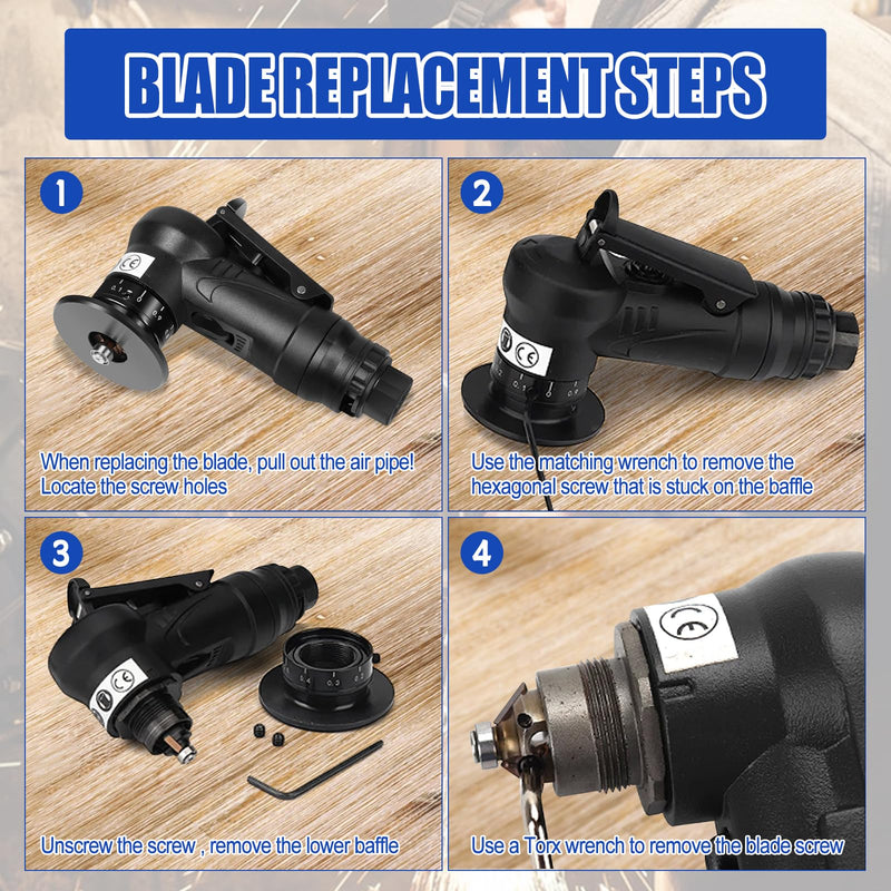 [Australia - AusPower] - 2-in-1 Pneumatic Chamfering Machine, Mini Air Chamfering Tool, Pneumatic Chamfering Tool, Curved Corner 45 Degree for Metal Trimming and Deburring (6R + 6C Angle Inserts + 6 Bearings) 6R+6C Angle Inserts+6 Bearing 