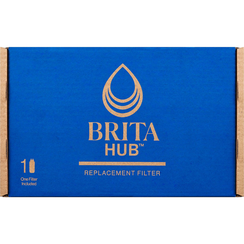 [Australia - AusPower] - Brita Hub Replacement Water Filter, BPA-Free, Replaces 900 Plastic Water Bottles, Lasts Six Months or 120 Gallons, Includes 1 Filter, Kitchen Essential, White Hub Filter 