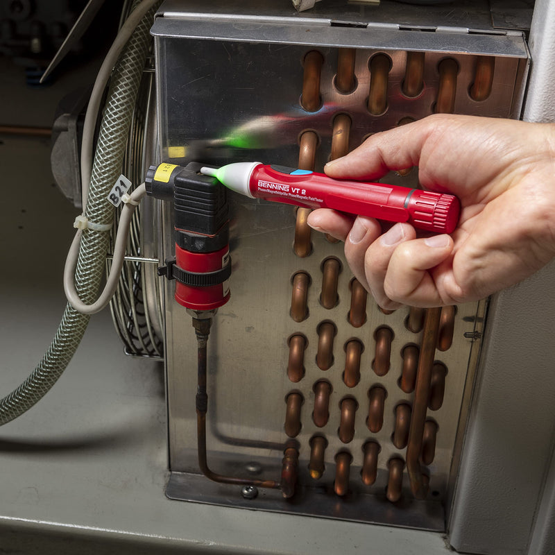 [Australia - AusPower] - BENNING VT 2 Non-Contact Phase and Magnetic Field Tester (Voltage Measurement Range 12 V / 200 V - 1000 V AC, Phase Tester for Sockets / Cable Reel etc.) 44055 