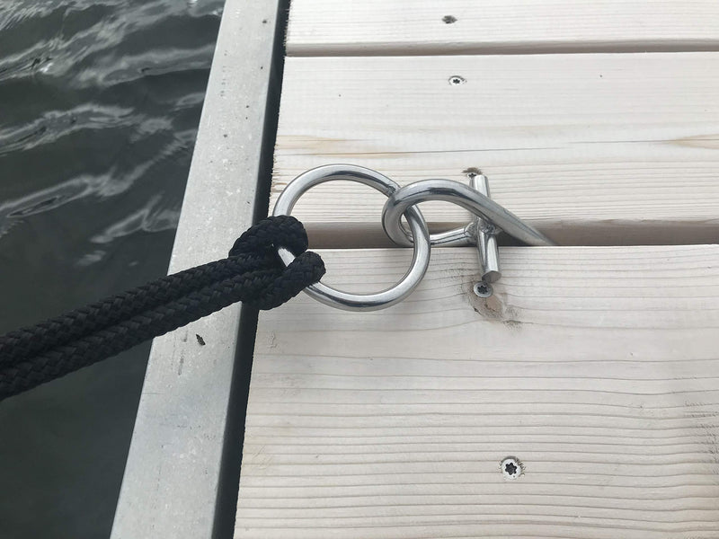 Portable Dock Cleat Heavy Duty Stainless Steel for Main Cleat, Spring Lines, Personal Water Craft, Fenders & Bumpers. Movable Cleat, Quick, Instant, Transportable, Adjustable. O-Ring