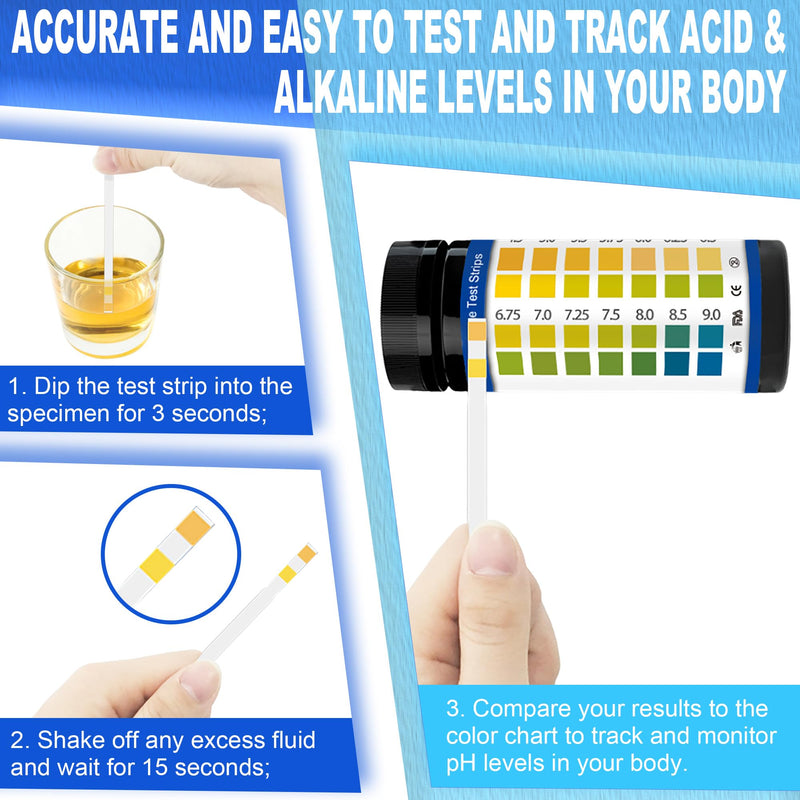 [Australia - AusPower] - PH Test Strips for Urine & Saliva - 200ct Urine PH Test Strips for Humans, Fast & Accurately Track & Monitor Your pH Level (4.5-9.0ppm) in Seconds, Quick & Easy to Test Alkaline & Acid Levels in Body 