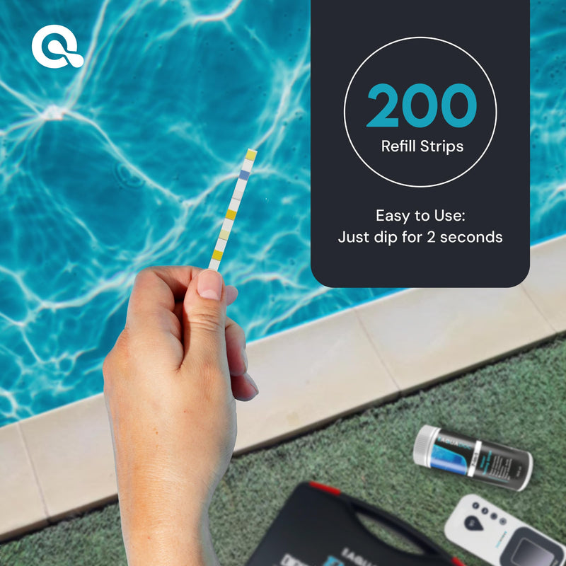 [Australia - AusPower] - AquaDoc 7-in-1 Spa & Hot Tub Test Strips - 200 Pool Test Strips for pH, Chlorine, Hardness, Bromine, Cyanuric Acid, Alkalinity 