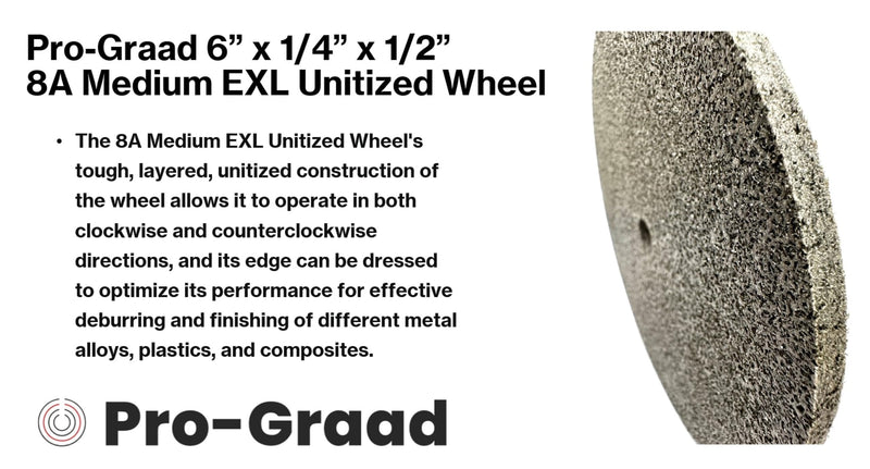 [Australia - AusPower] - EXL Unitized Wheel, Aluminum Oxide, 6" Diameter x 1/4" Wide x 1/2" Arbor, 8A Medium | 13778 | (Pack of 1) 6" x 1/4" x 1/2" 